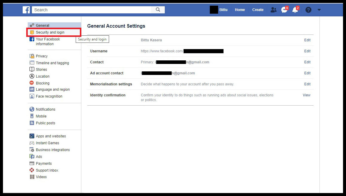 logout Facebook account from all devices - Security and login