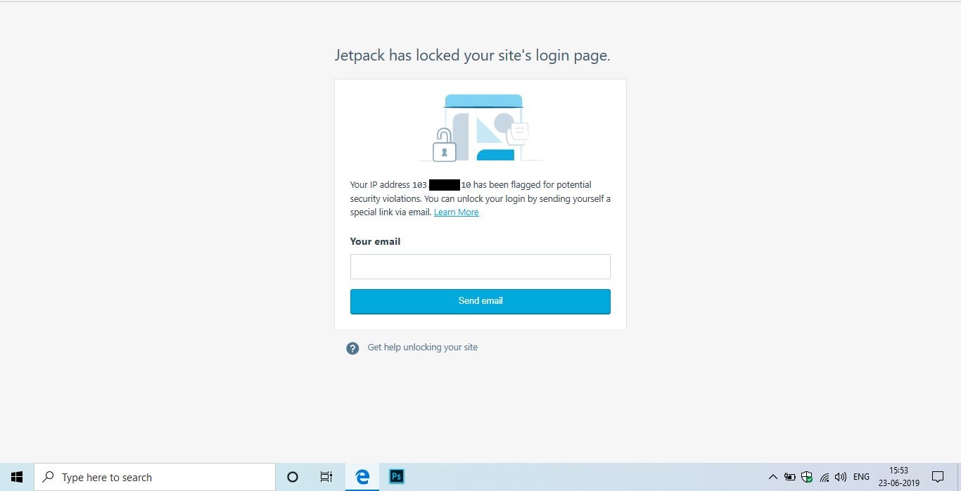 Jetpack has locked your site's login page
